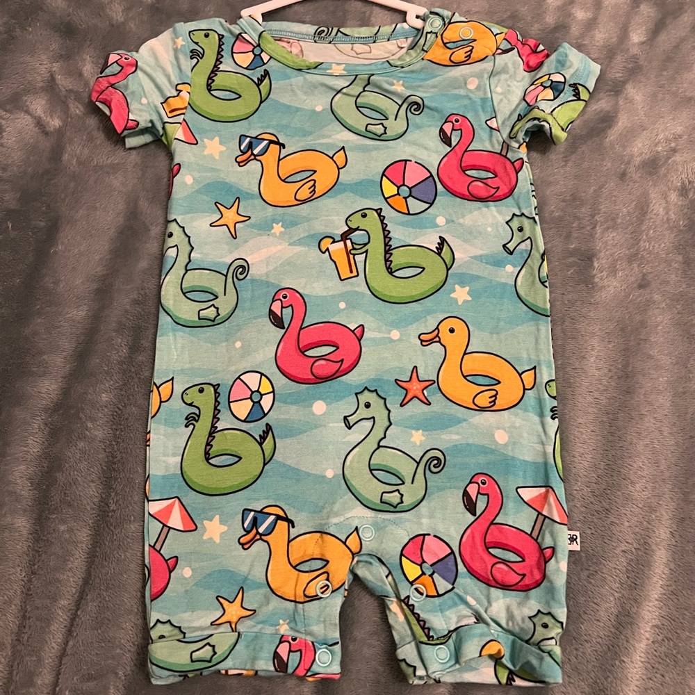 Bamboo bins n roses baby romper